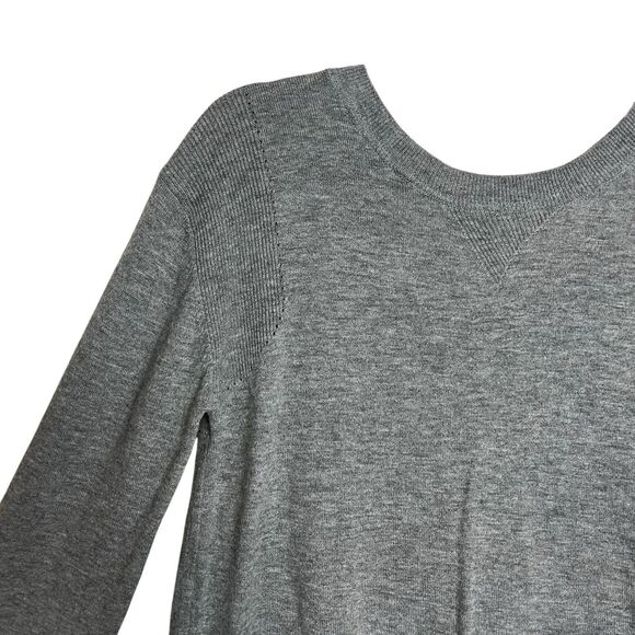 Lululemon Sunset Savasana Sweater Womens 8 Gray Merino Wool Open Back Pullover - Picture 4 of 14